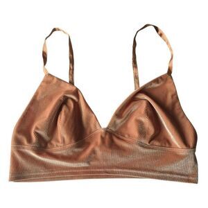 Victoria's Secret Peach Ribbed‎ Velvet Bralette XL